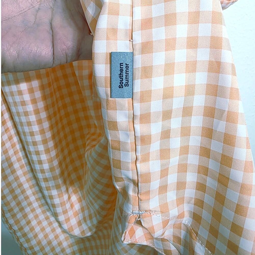 Magellan Southern Summer Fishing Shirt Dress Peach Parfait Gingham Size XL NEW - Picture 15 of 16